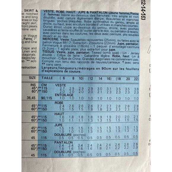 Vogue sewing pattern 2023 suit blazer skirt dress pants - Picture 5 of 6